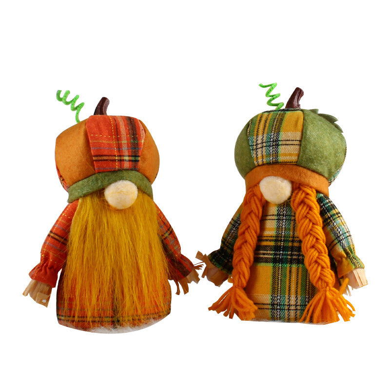 Pumpkin Hat Faceless Doll Harvest Decorations