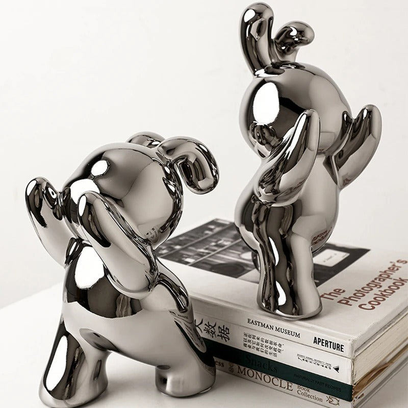 Rabbit  Bookcase Desk Ceramic Decorations Bookend Ornaments