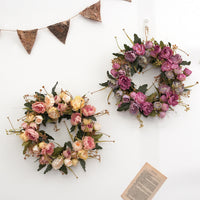 Retro Peony Small Wreath