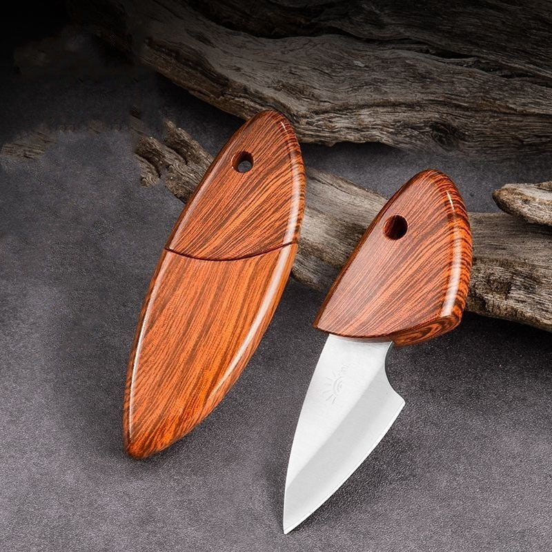 Portable Knife With Shell Wood Grain