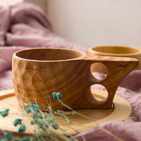 Creative Mug Wooden Coffee Cup Rubber Wood Handy Nordic Water