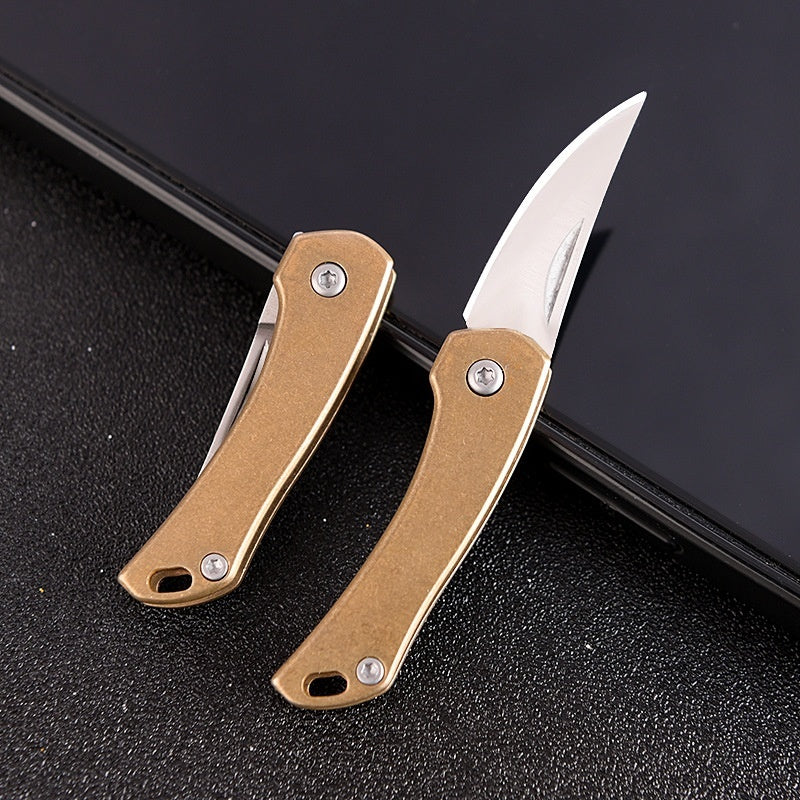 Retro Brass Rhino Mini A Folding Knife Sharp Self-defense