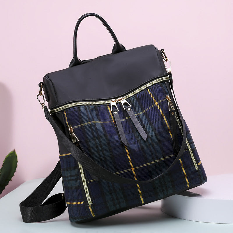 Plaid Gingham Backpack Schoolbag