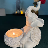 Elephant Resin Candlestick