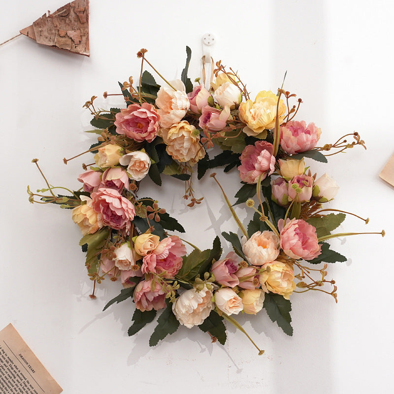 Retro Peony Small Wreath