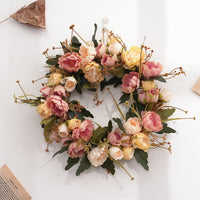 Retro Peony Small Wreath