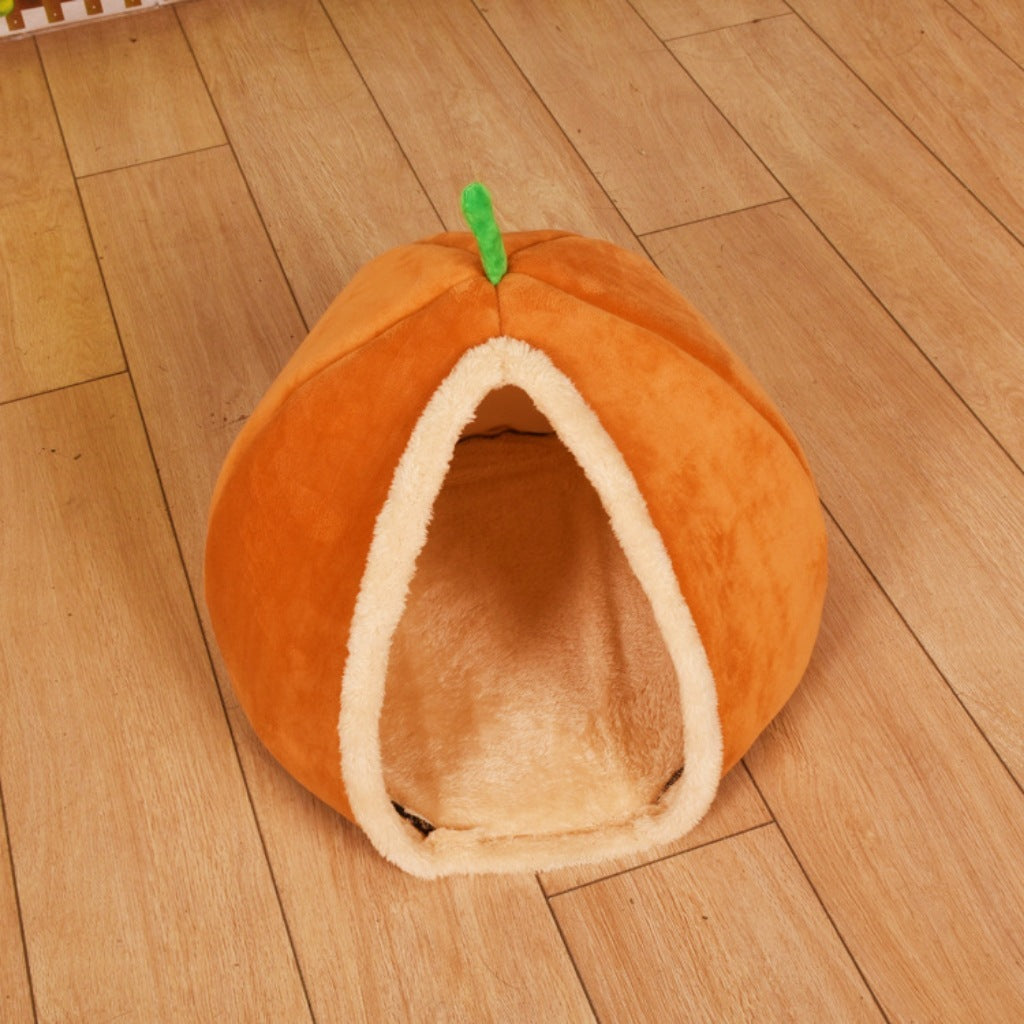 Cat House Dog Cat Bed Pumpkin Sleeping Cozy Snooze Furniture Semi Enclosed Pet Cat Nest Cat Bed Cave For Puppy Dog