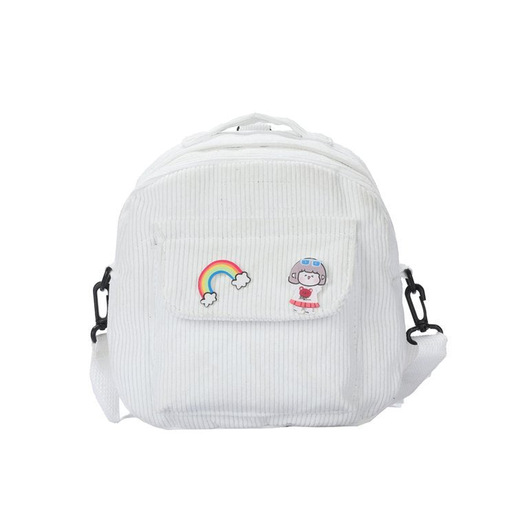 Women's Fashion Corduroy Solid Color One Shoulder Messenger Bag