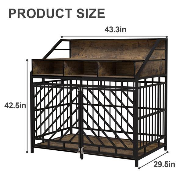 43.3 Inch Dog Cage Furniture For Large Dogs