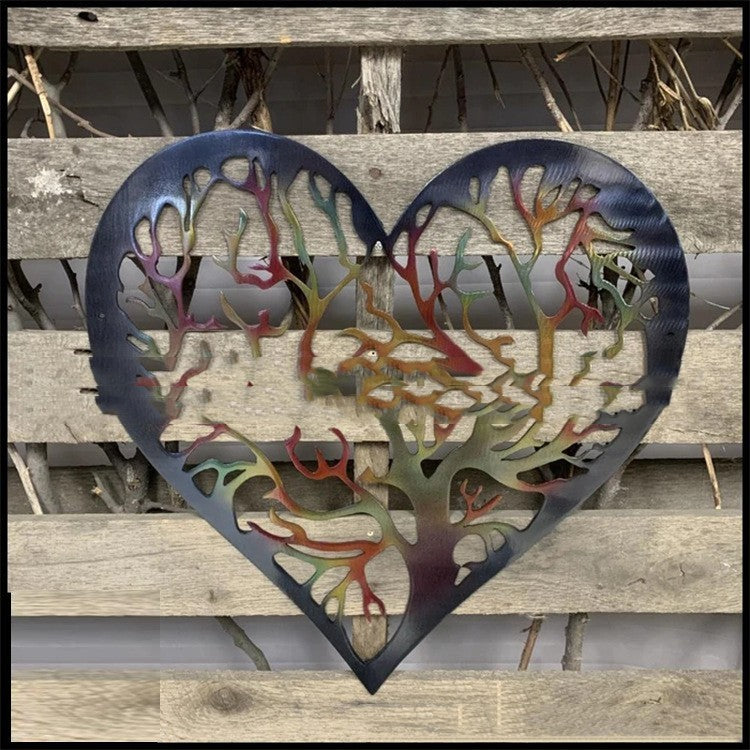 Heart Tree Wrought Iron Wall Hanging