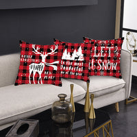 Merry Christmas Cushion Cover 45cm Elk Santa Claus Short Plush Sofa Pillow Cover Home Decor Pillowcase Christmas Decoration