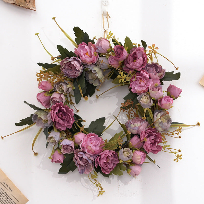 Retro Peony Small Wreath