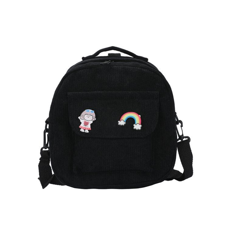 Women's Fashion Corduroy Solid Color One Shoulder Messenger Bag