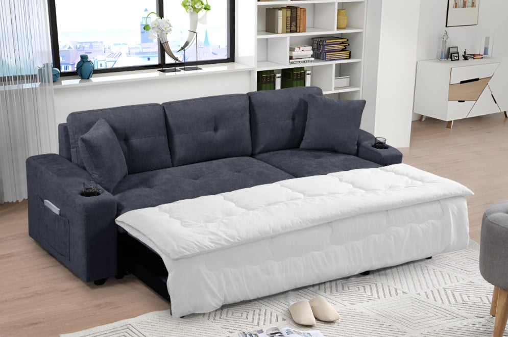 Convertible Sectional Sofa With Armrest Storage