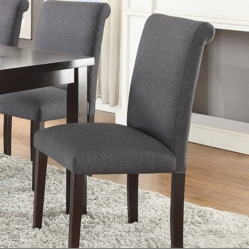 Dining Room Chairs Ash Black Polyfiber Nail Heads Parson Style Set Of 2 Side Chairs Dining Room Furniture