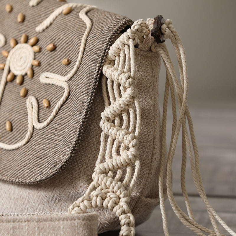 Style Lightweight Crossbody Woven Canvas Women's Bag