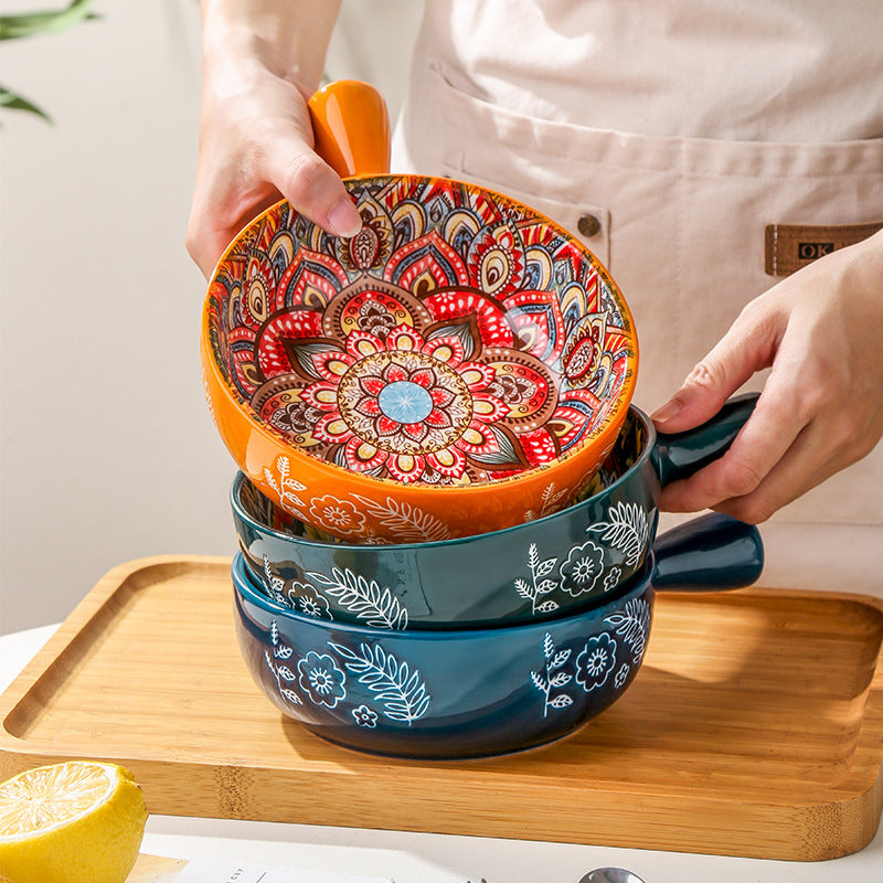 Glazed Salad Bowl Dessert Bowl Household