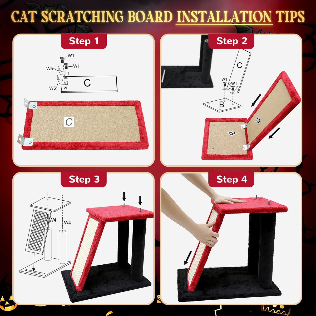 50 Inch Gothic Cat Climbing Rack