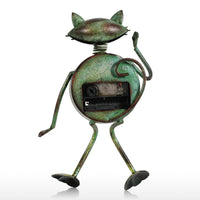Vintage Distressed Kitten Clock Crafts Fashion