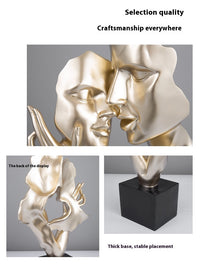 Heart-to-heart Statue Abstract Sculpture Big Decorations Simple