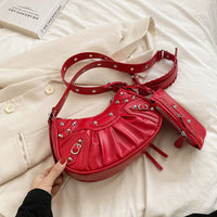 Rivet Heavy Industry Pleated Dumpling Bag Personality