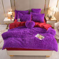 Plush Thickened Warm Mink Fur Four-piece Set