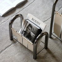 Metal Leather Magazine Rack