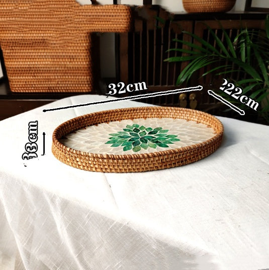 Rattan Shell Tray