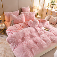 Plush Thickened Warm Mink Fur Four-piece Set