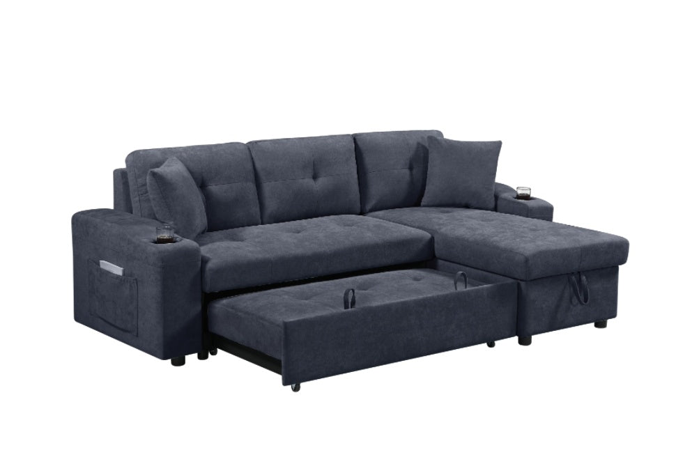 Convertible Sectional Sofa With Armrest Storage