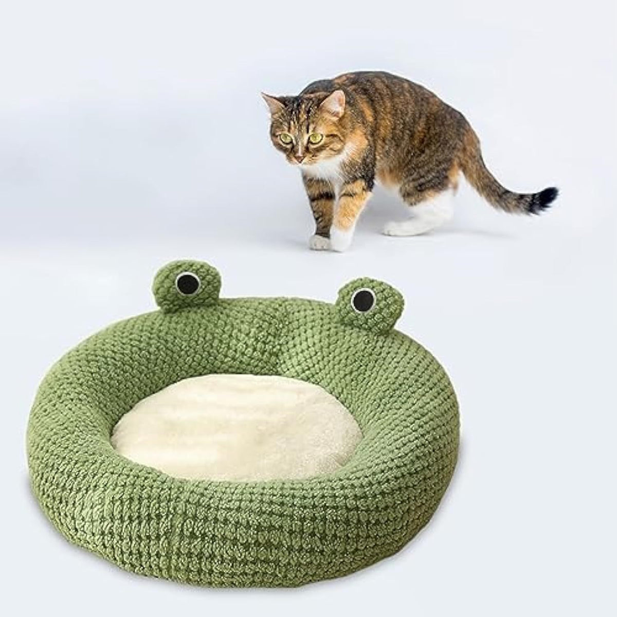 Cartoon Frog Shape Cat Bed House Cat Bed Comfortable Indoor For Cats Or Small Dogs Kennel Cute Pet Cat Nest Cat Nest For Puppy Kitten Rabbit