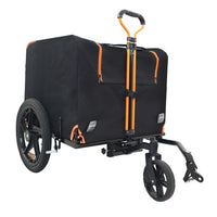 Foldable Pet Jogging Stroller Dog Carriers Bicycle Trailer Pet Dog Cat Bike Trailer Orange And Black - Ideal For Small Pets