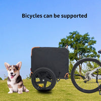 Foldable Pet Jogging Stroller Dog Carriers Bicycle Trailer Pet Dog Cat Bike Trailer Orange And Black - Ideal For Small Pets