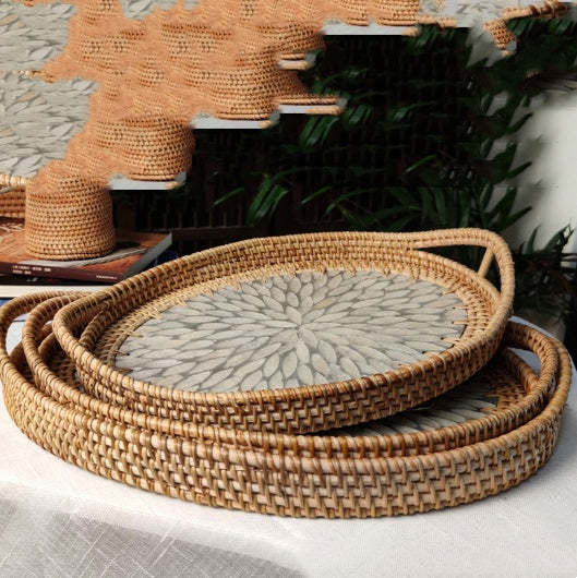 Rattan Shell Tray