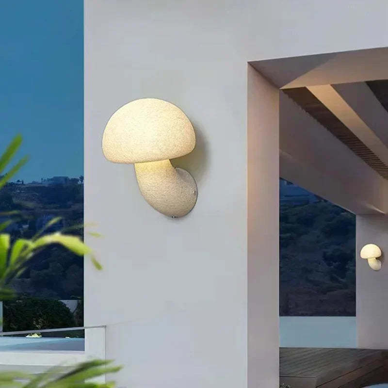 Cream Mushroom Wall Lamp Outdoor/Indoor