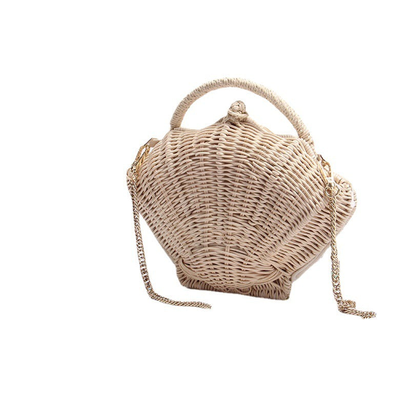 Women's Woven Shoulder Handbag Shell-shaped Chain Pouch