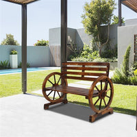 Carbonized Wooden Wheel Bench