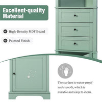 Green Triangular High Cabinet With 3 Drawers And Adjustable Shelves