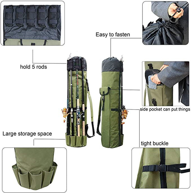 Cylinder Outdoor Fishing Bag Multifunctional Gear Storage Bag