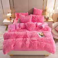 Plush Thickened Warm Mink Fur Four-piece Set