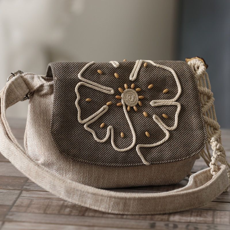 Style Lightweight Crossbody Woven Canvas Women's Bag