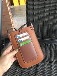 Cowhide Pull-belt Mobile Phone Bag