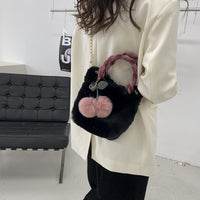 Plush Hand-carrying Bag Large Capacity Furry Shoulder Messenger Bag