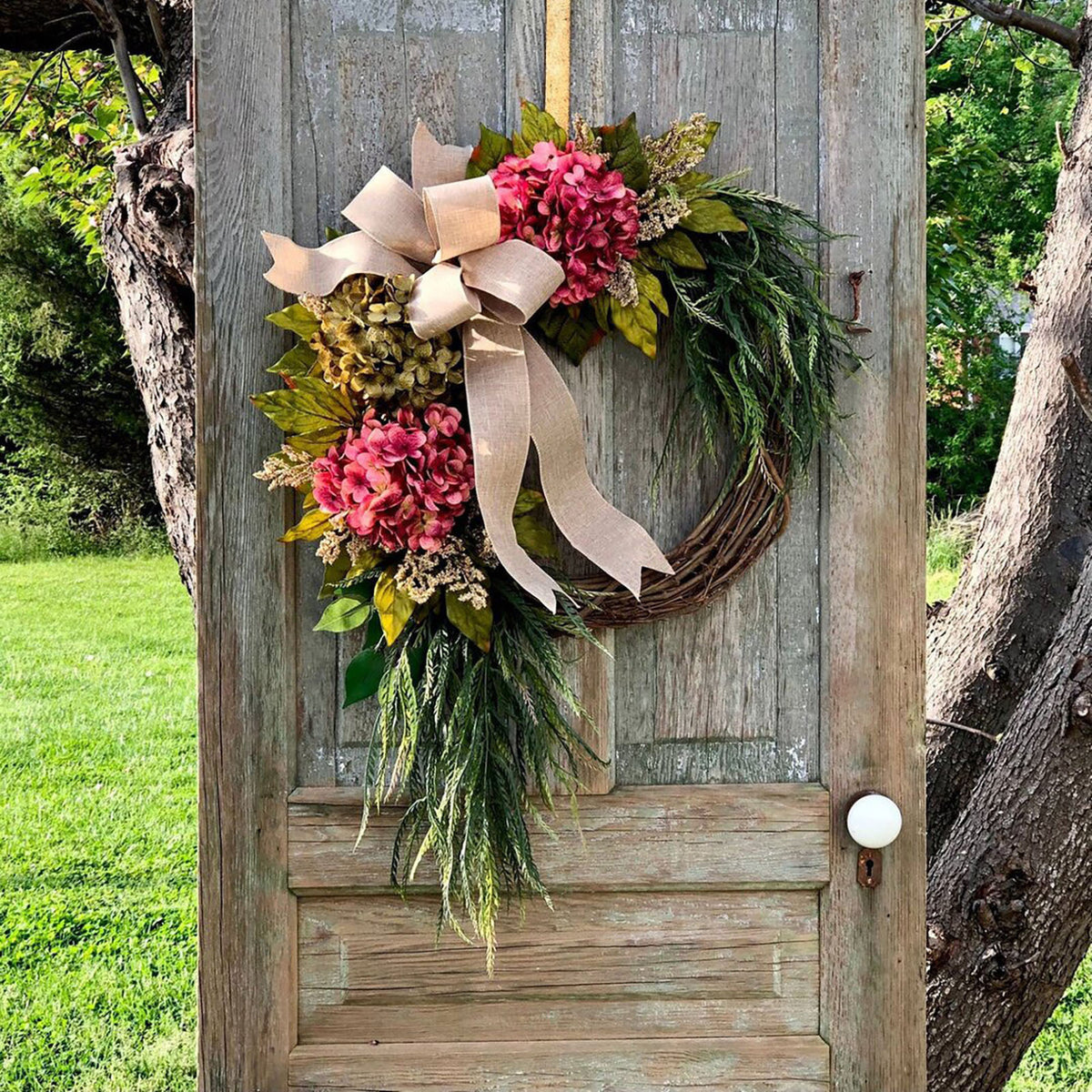 Decorative Wreath With Hydrangea