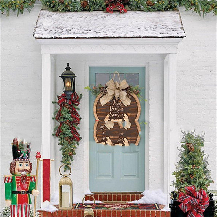 New Christmas Wreath Garden Decoration House Number