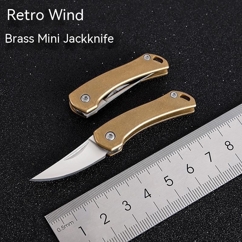 Retro Brass Rhino Mini A Folding Knife Sharp Self-defense