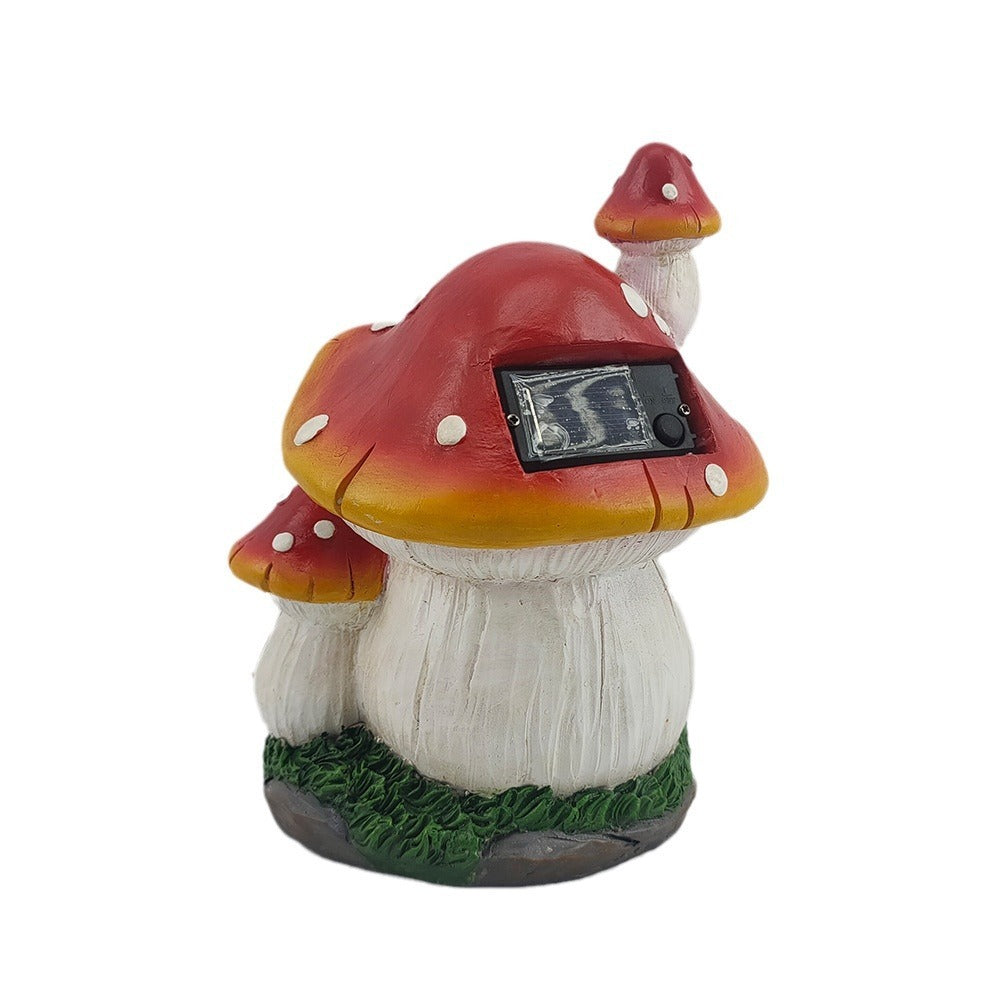 Garden Mushroom House Resin Decorations Courtyard Lawn Decoration Solar Energy