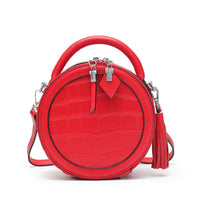 New Leather Small Round Bag Women Messenger