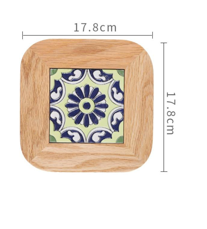 Pastoral Style Dining Table Anti-scalding Wooden Mat