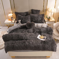 Plush Thickened Warm Mink Fur Four-piece Set